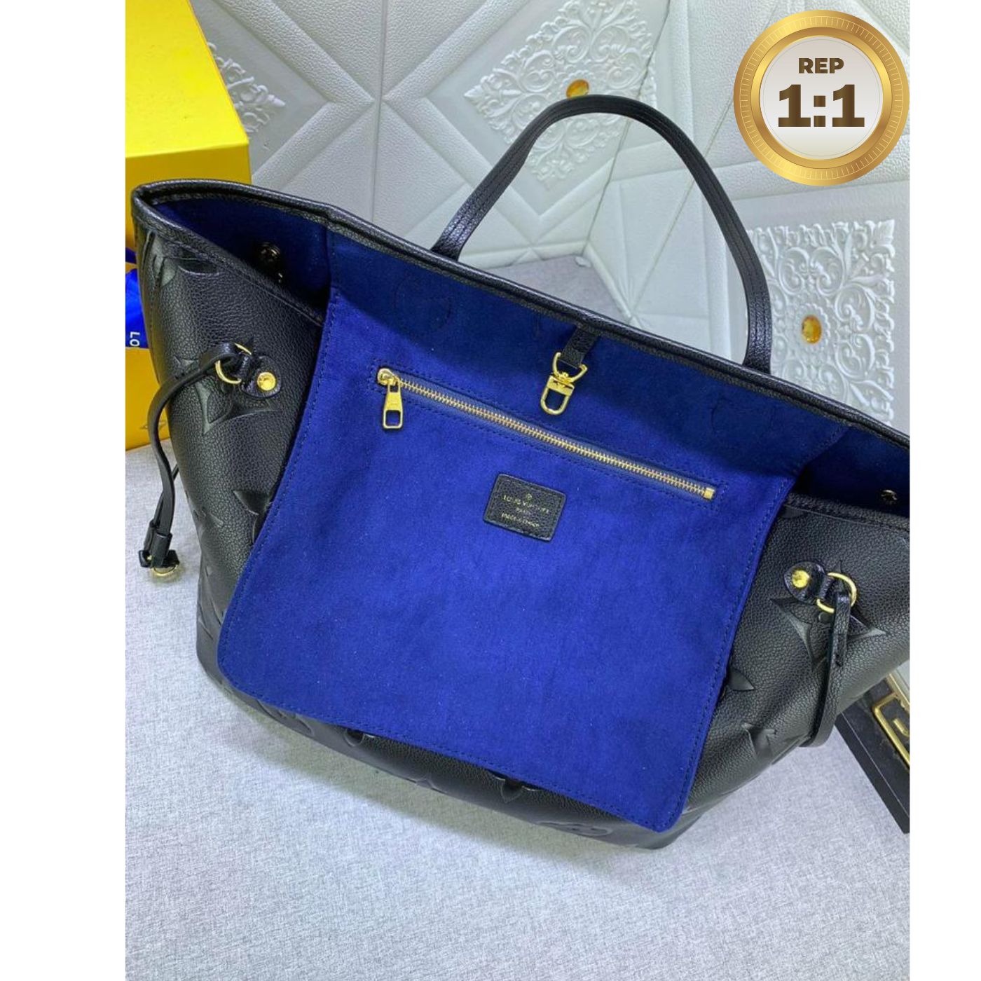 [REP 1:1] Louis Vuitton Neverfull MM Tote Bag Black For Women 12.2in/31cm